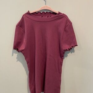 Wonder Nation Pink/Burgundy Boxy Relaxed T-Shirt